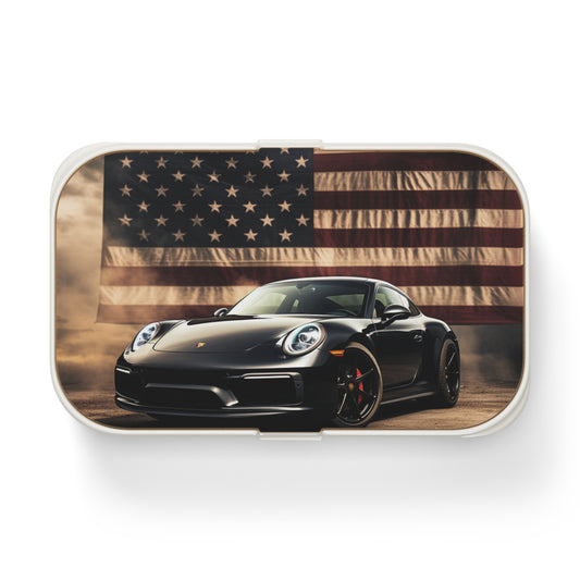 Bento Lunch Box American Flag Background Porsche 4