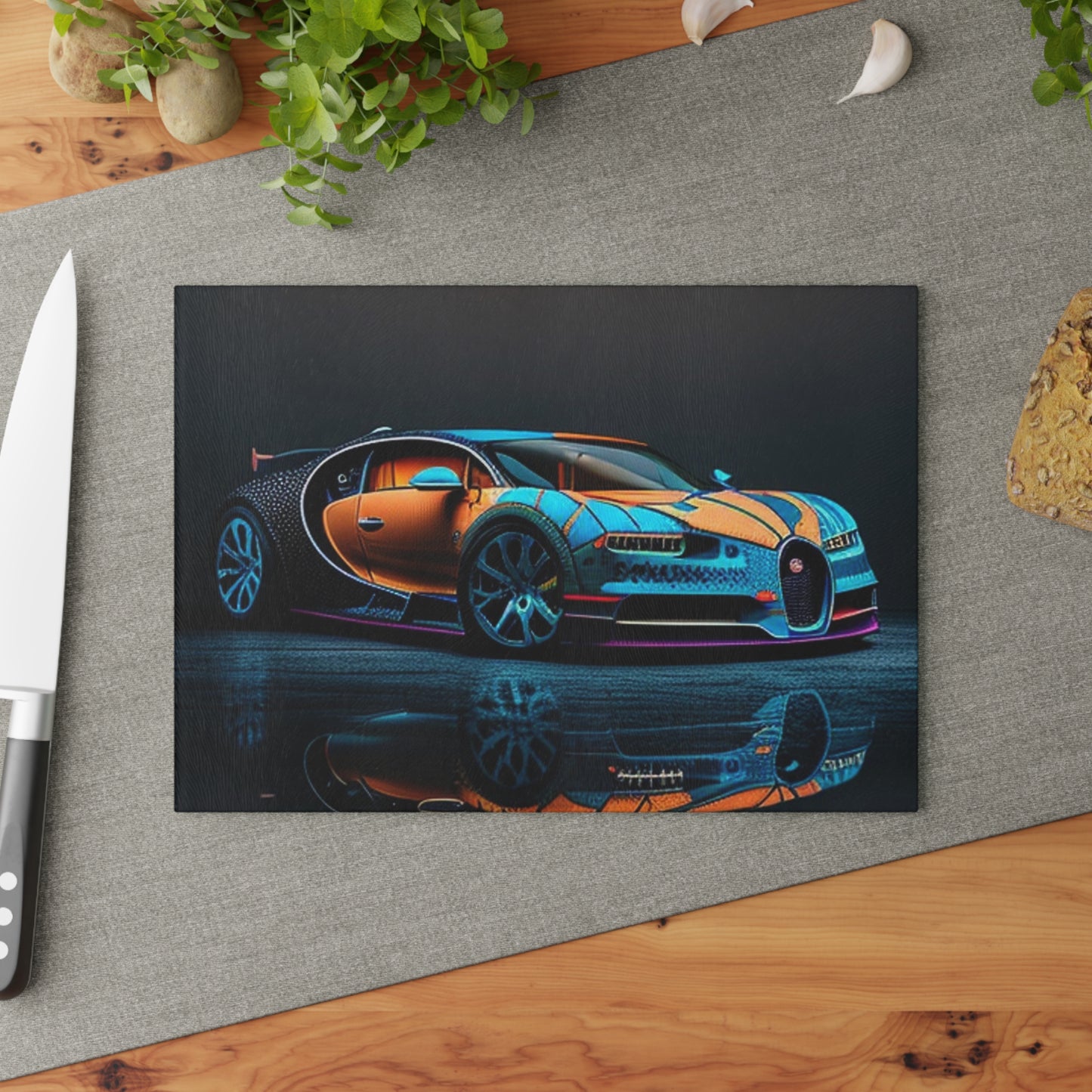 Glass Cutting Board Bugatti Blue 1