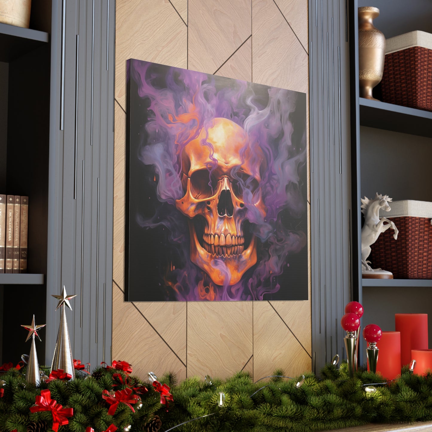 Canvas Gallery Wraps Skull Flames 4