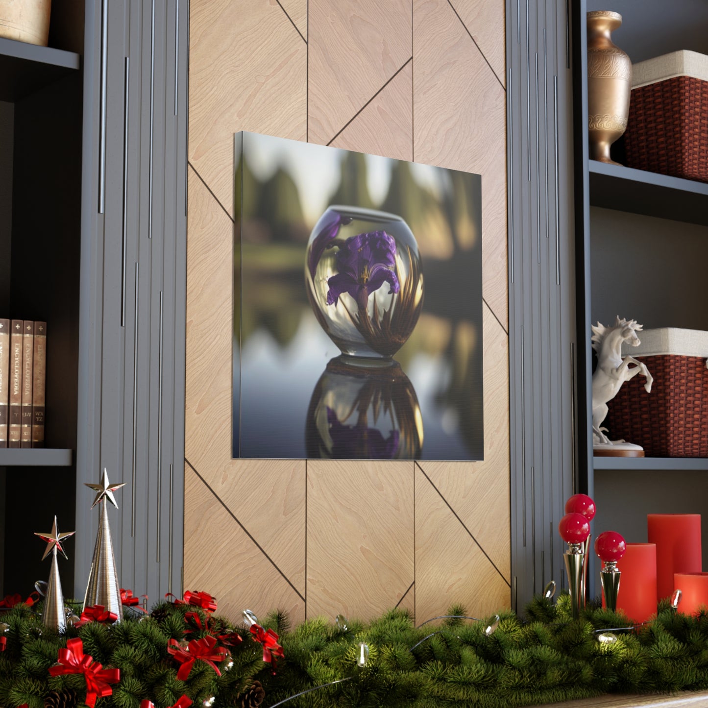Canvas Gallery Wraps Purple Iris in a vase 2
