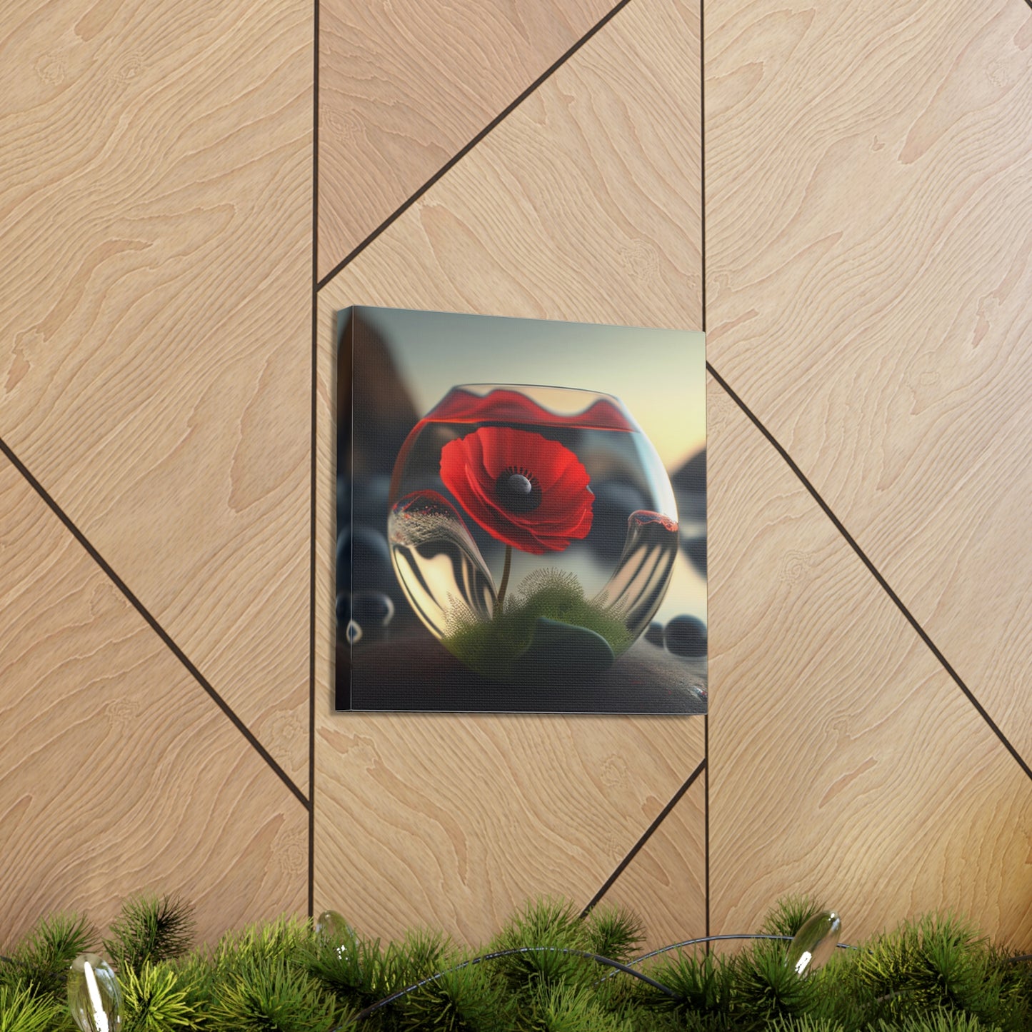 Canvas Gallery Wraps Red Anemone in a Vase 3