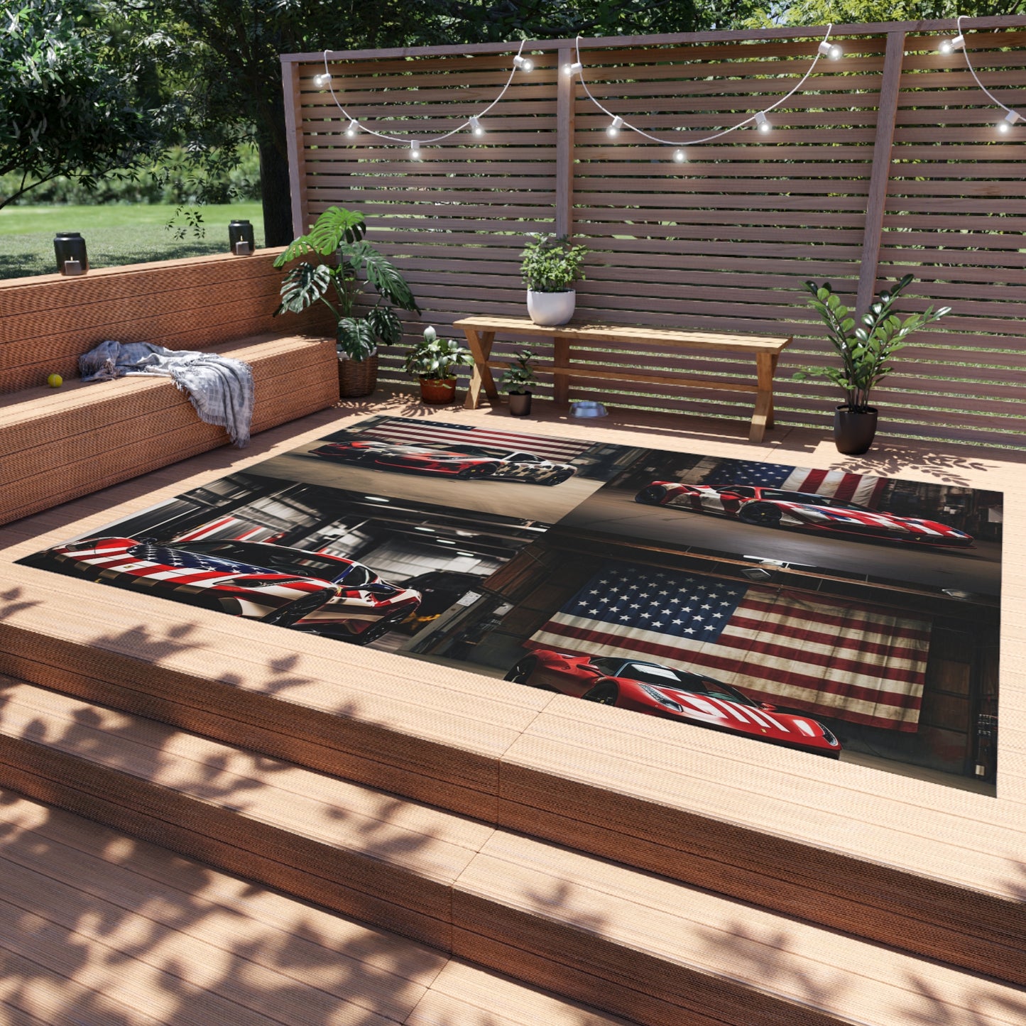 Outdoor Rug  American Flag Farrari 5