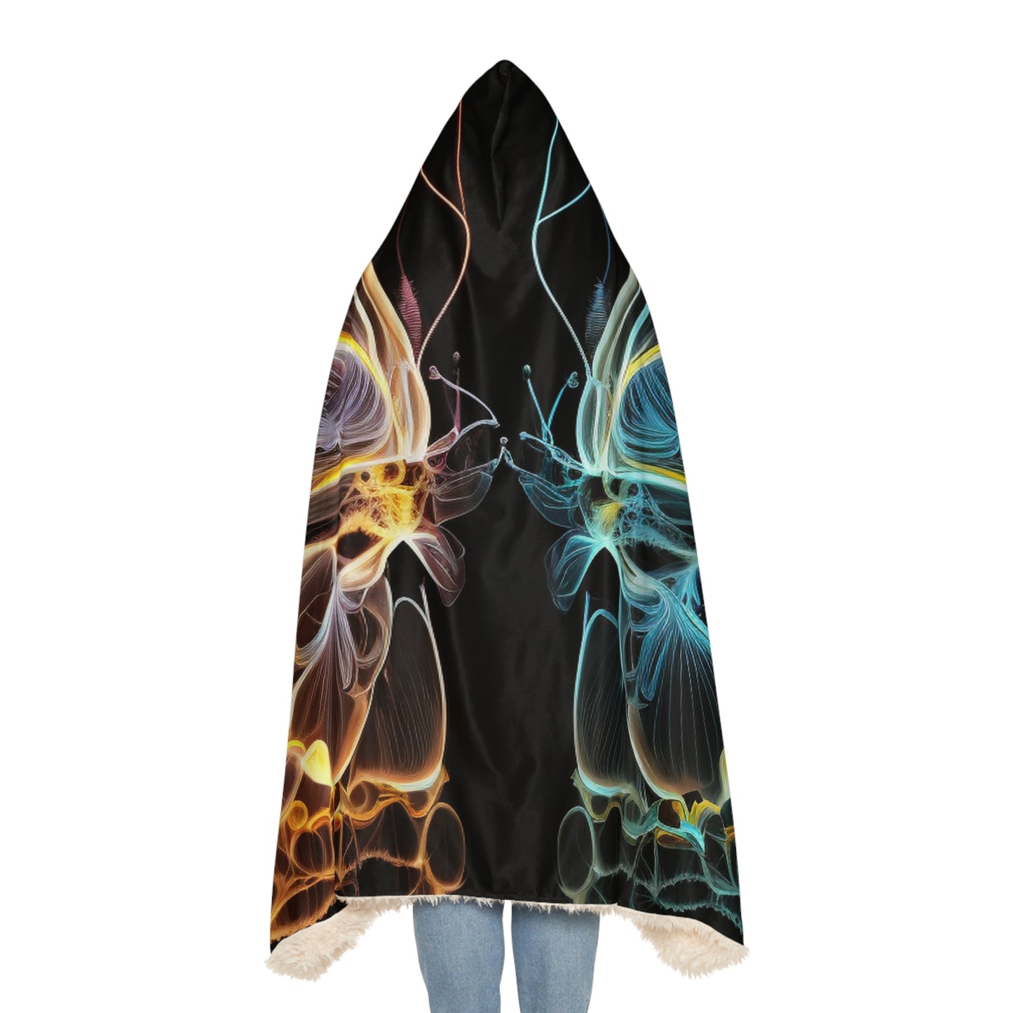 Snuggle Hooded Blanket Neon Glo Butterfly 3