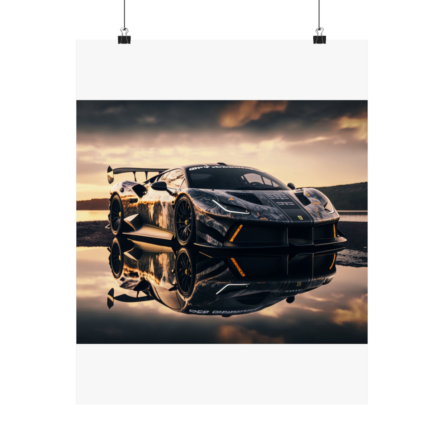 Premium Matte Vertical Posters Ferrari Lake 2