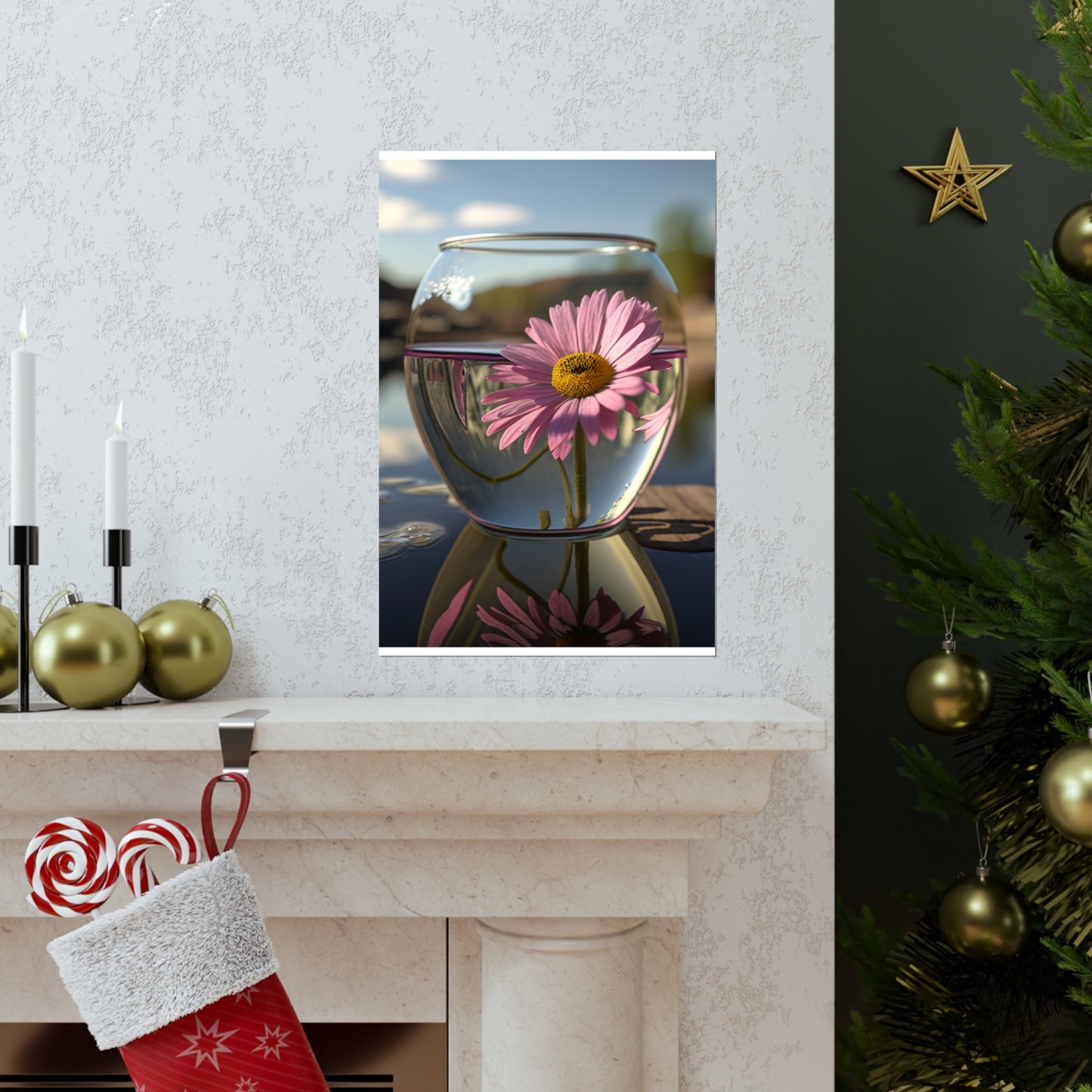 Premium Matte Vertical Posters Daisy in a vase 1