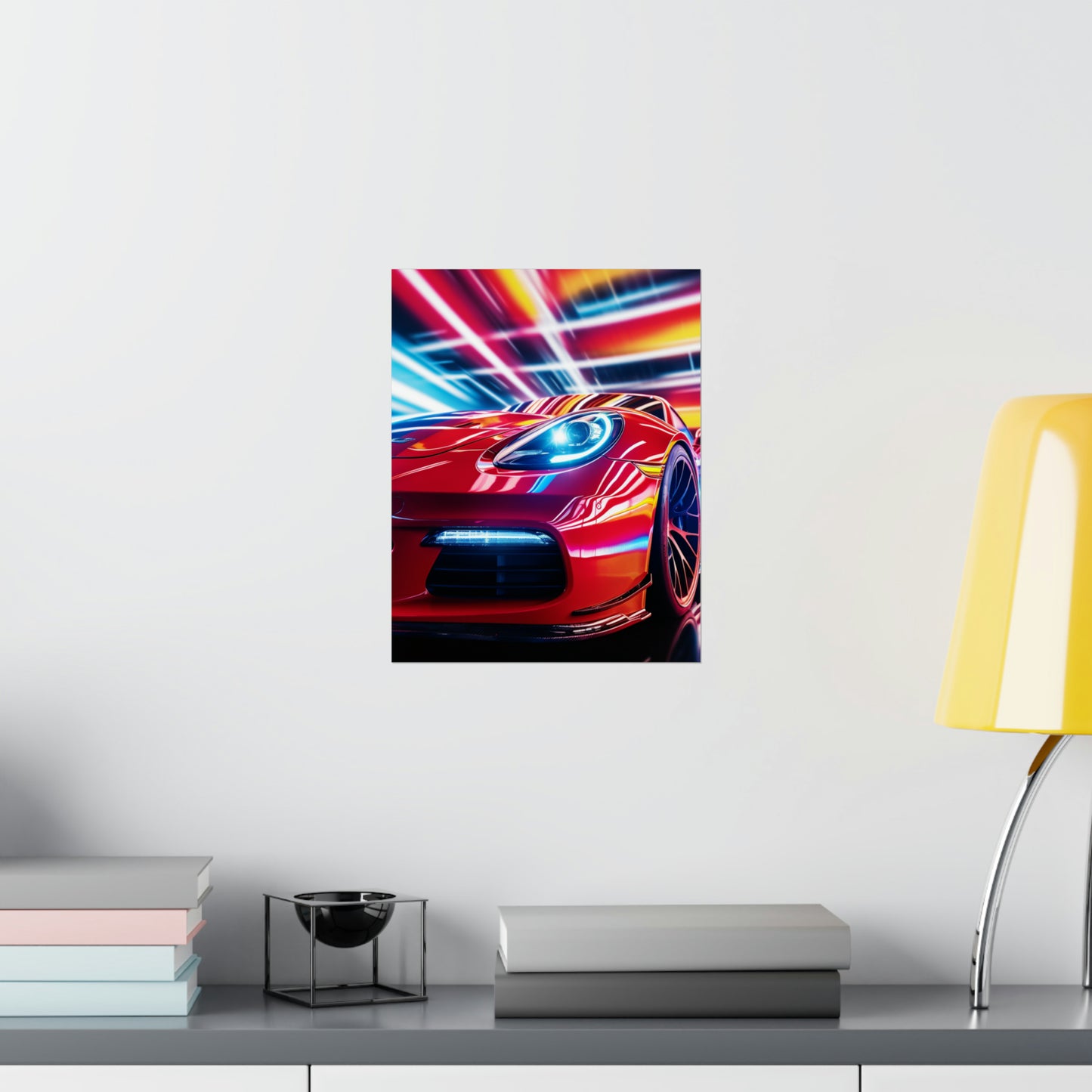 Premium Matte Vertical Posters Macro Flag Ferrari 1