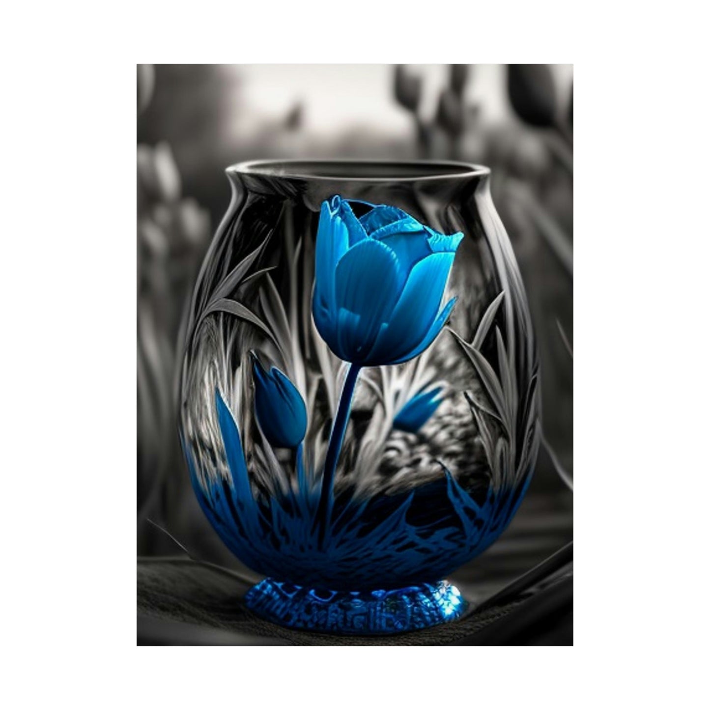 Premium Matte Vertical Posters Tulip Blue 3