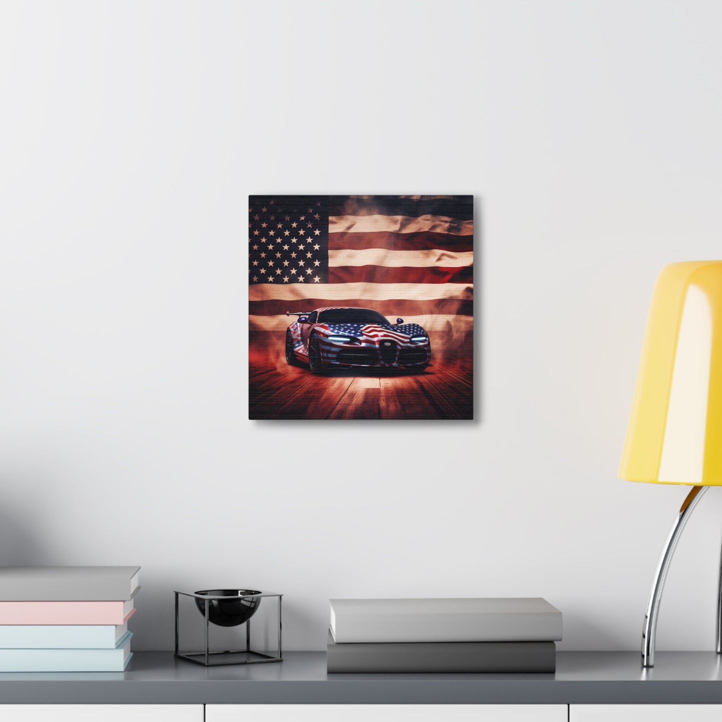 Canvas Gallery Wraps Abstract American Flag Background Bugatti 2