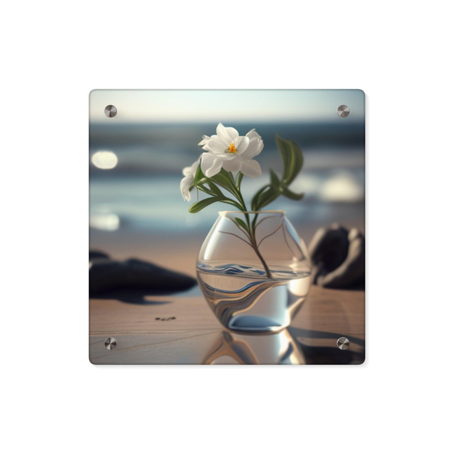 Acrylic Wall Art Panels Jasmine glass vase 3