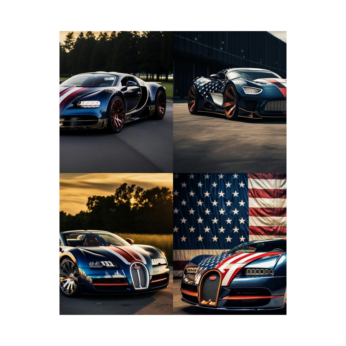 Premium Matte Vertical Posters Bugatti Flag American 5