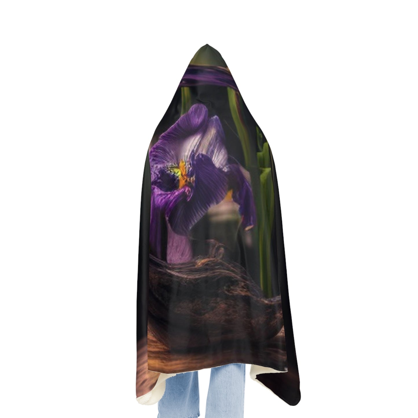 Snuggle Hooded Blanket Purple Iris in a vase 4