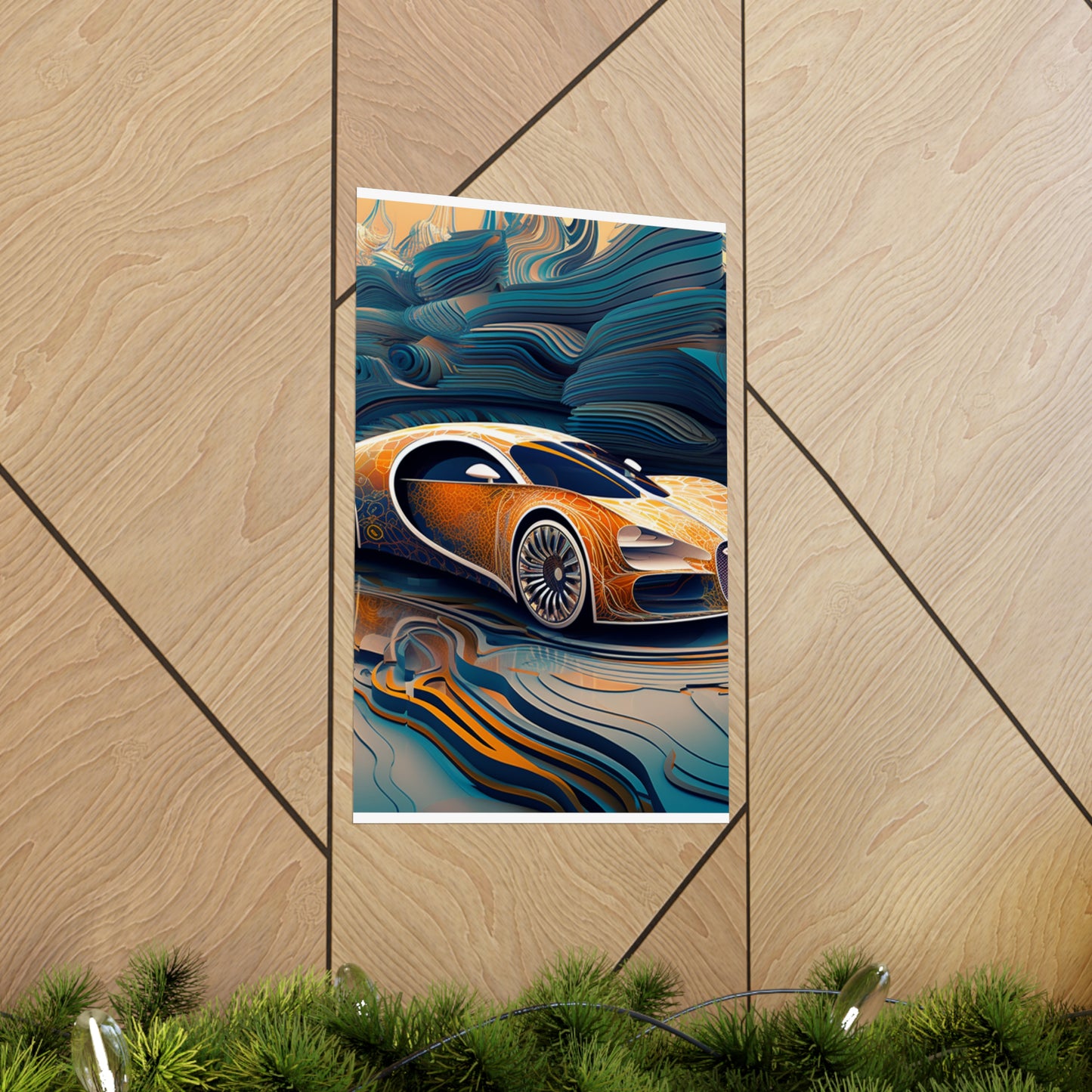 Premium Matte Vertical Posters Bugatti Abstract Flair 1