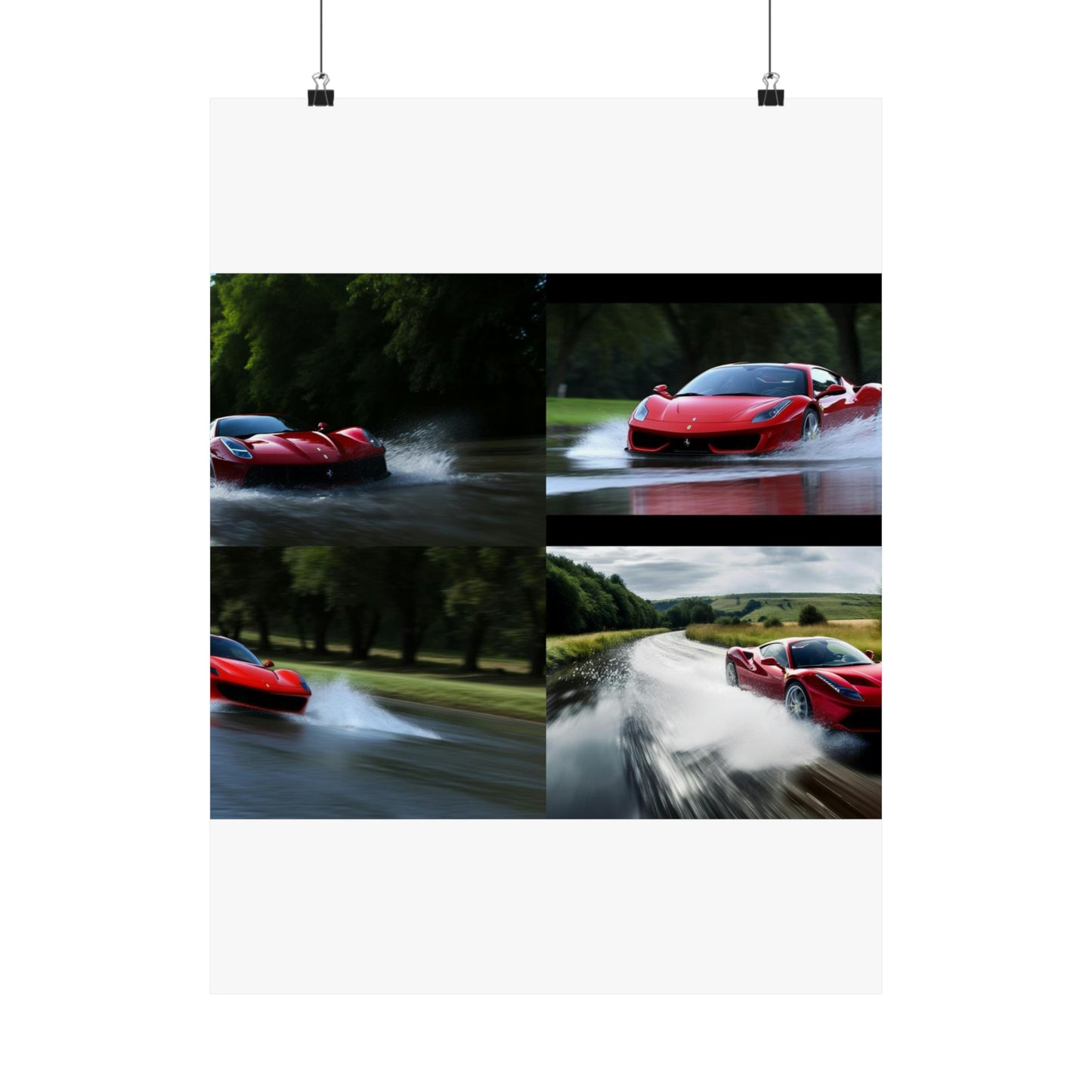 Premium Matte Vertical Posters Water Ferrari Splash 5