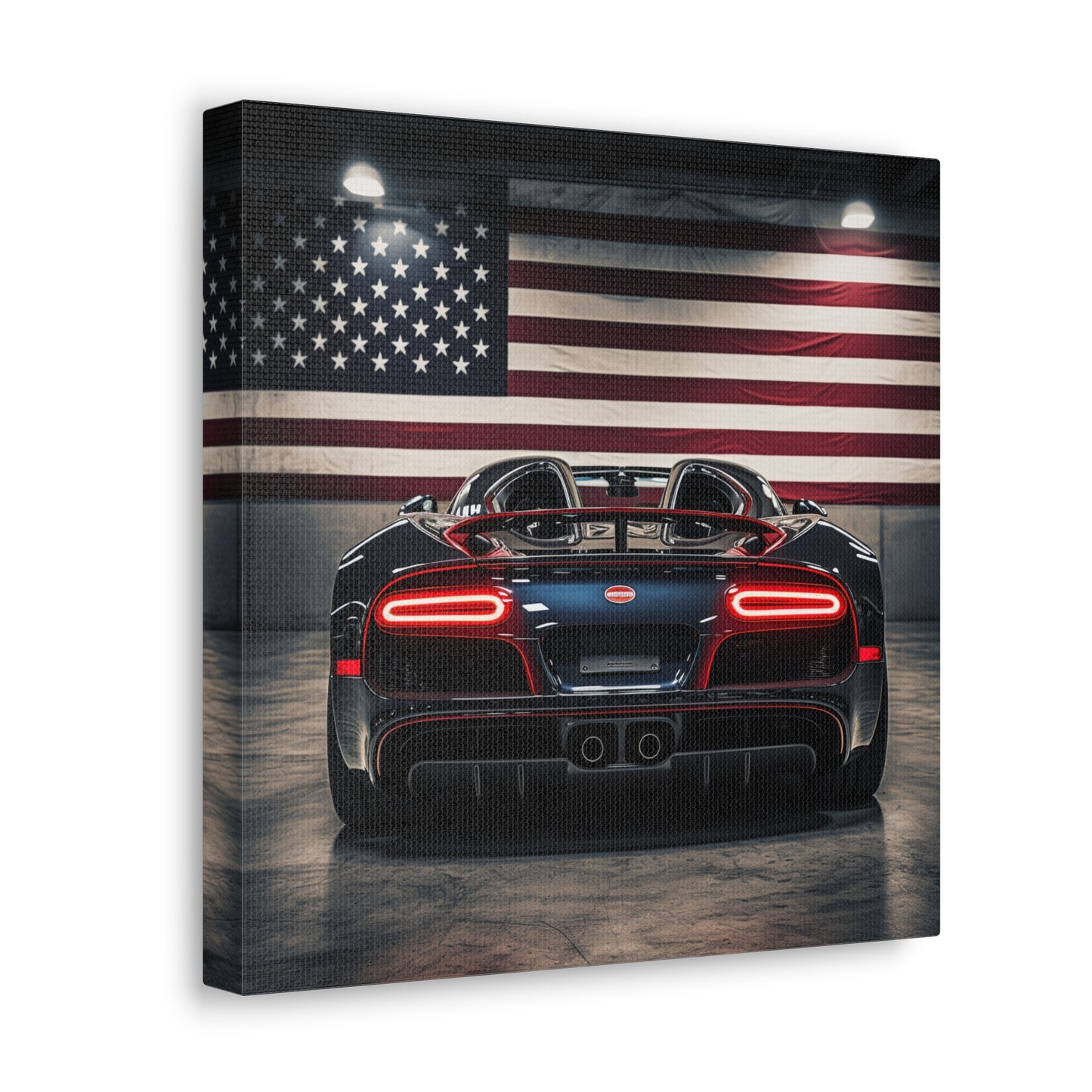 Canvas Gallery Wraps American Flag Background Bugatti 4