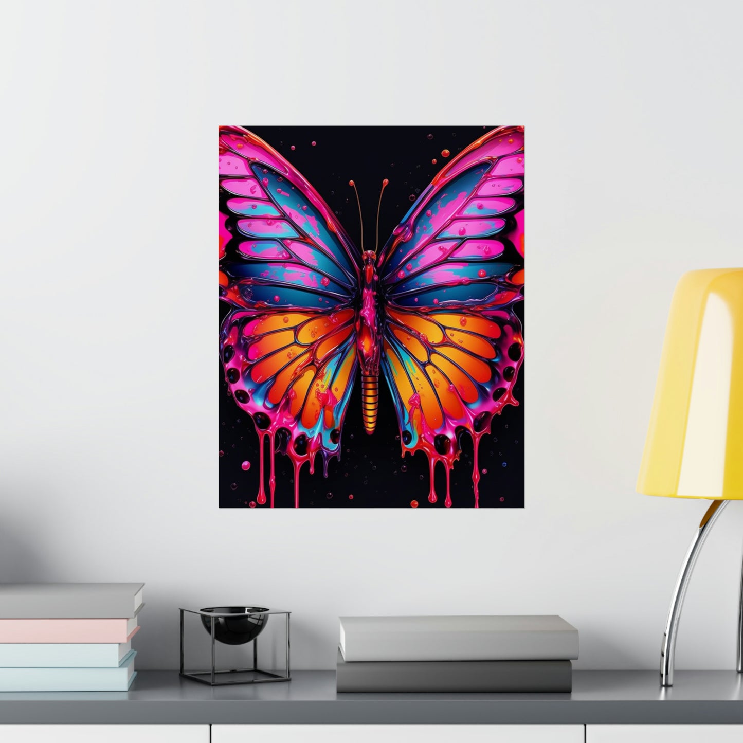 Premium Matte Vertical Posters Pink Butterfly Flair 1