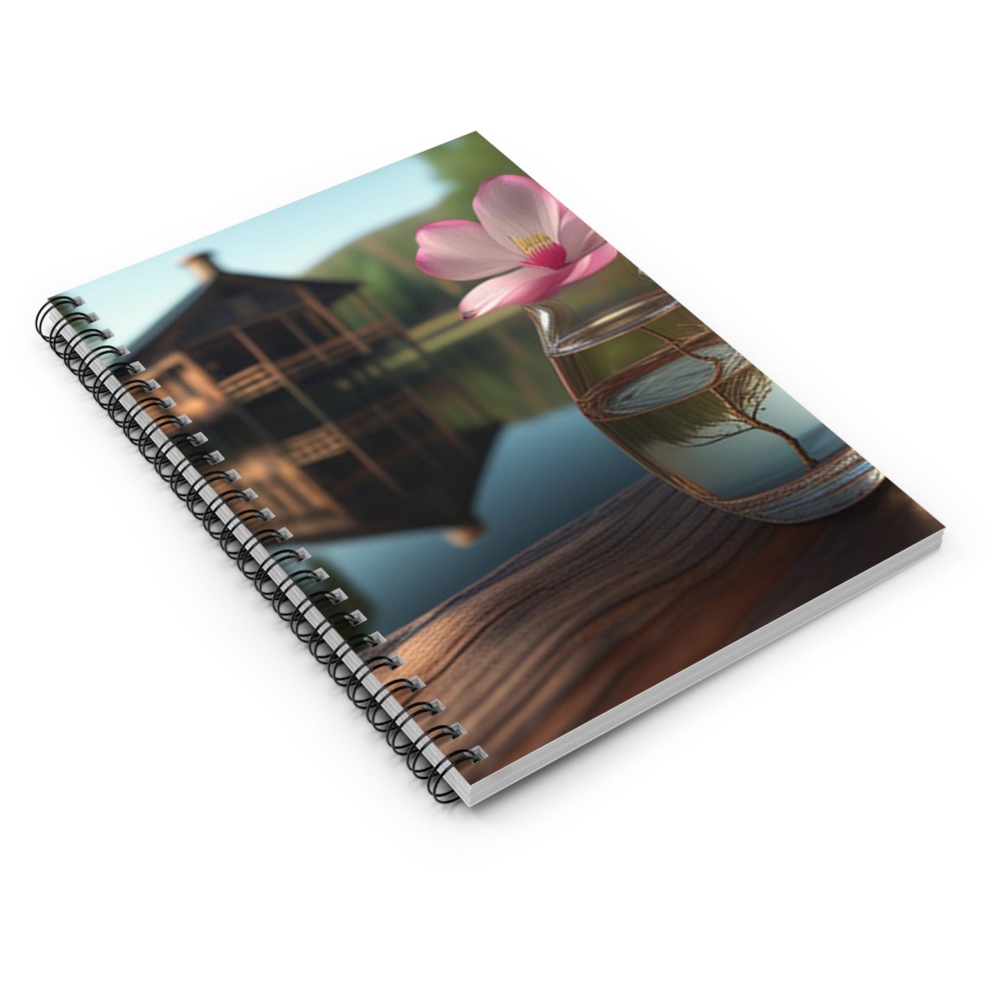 Spiral Notebook - Ruled Line Magnolia in a Glass vase 1