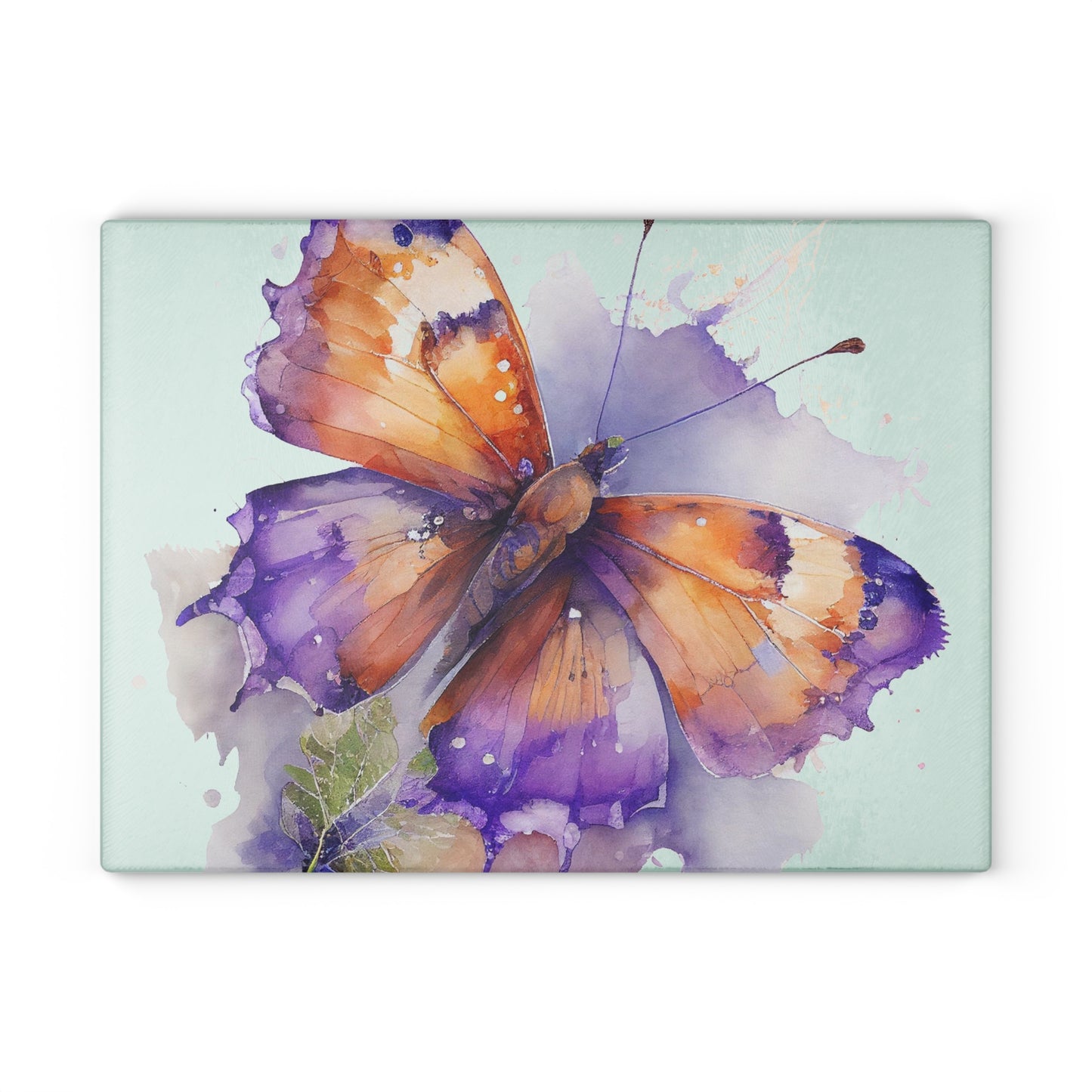 Glass Cutting Board MerlinRose Watercolor Butterfly 2