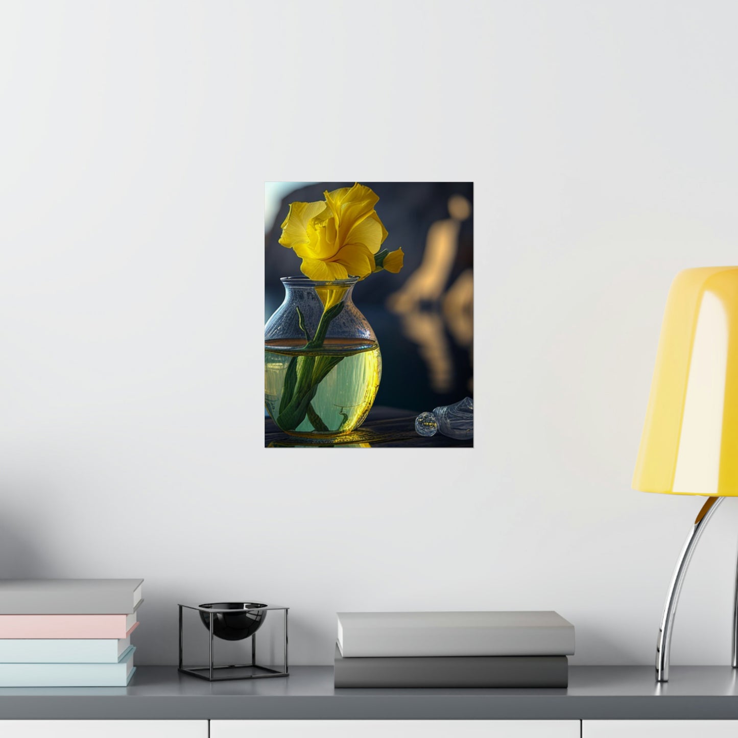 Premium Matte Vertical Posters Yellow Gladiolus glass 3