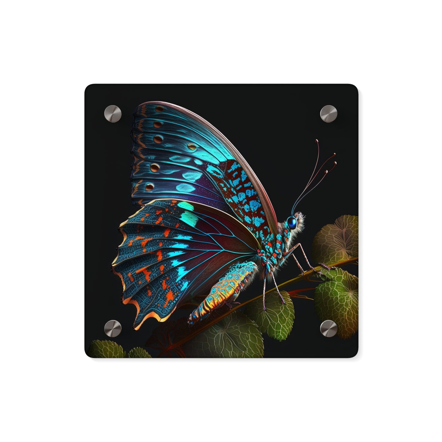 Acrylic Wall Art Panels Hue Neon Butterfly 2