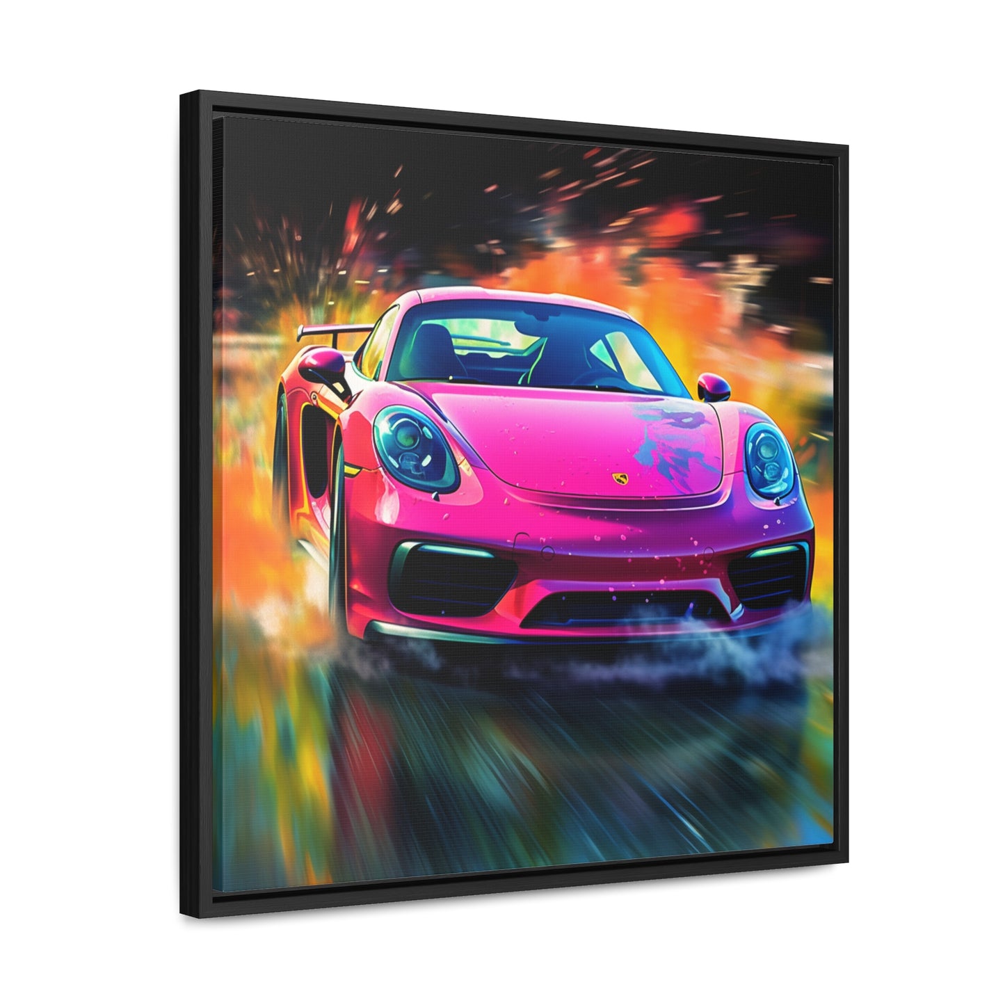 Gallery Canvas Wraps, Square Frame Pink Porsche water fusion 4