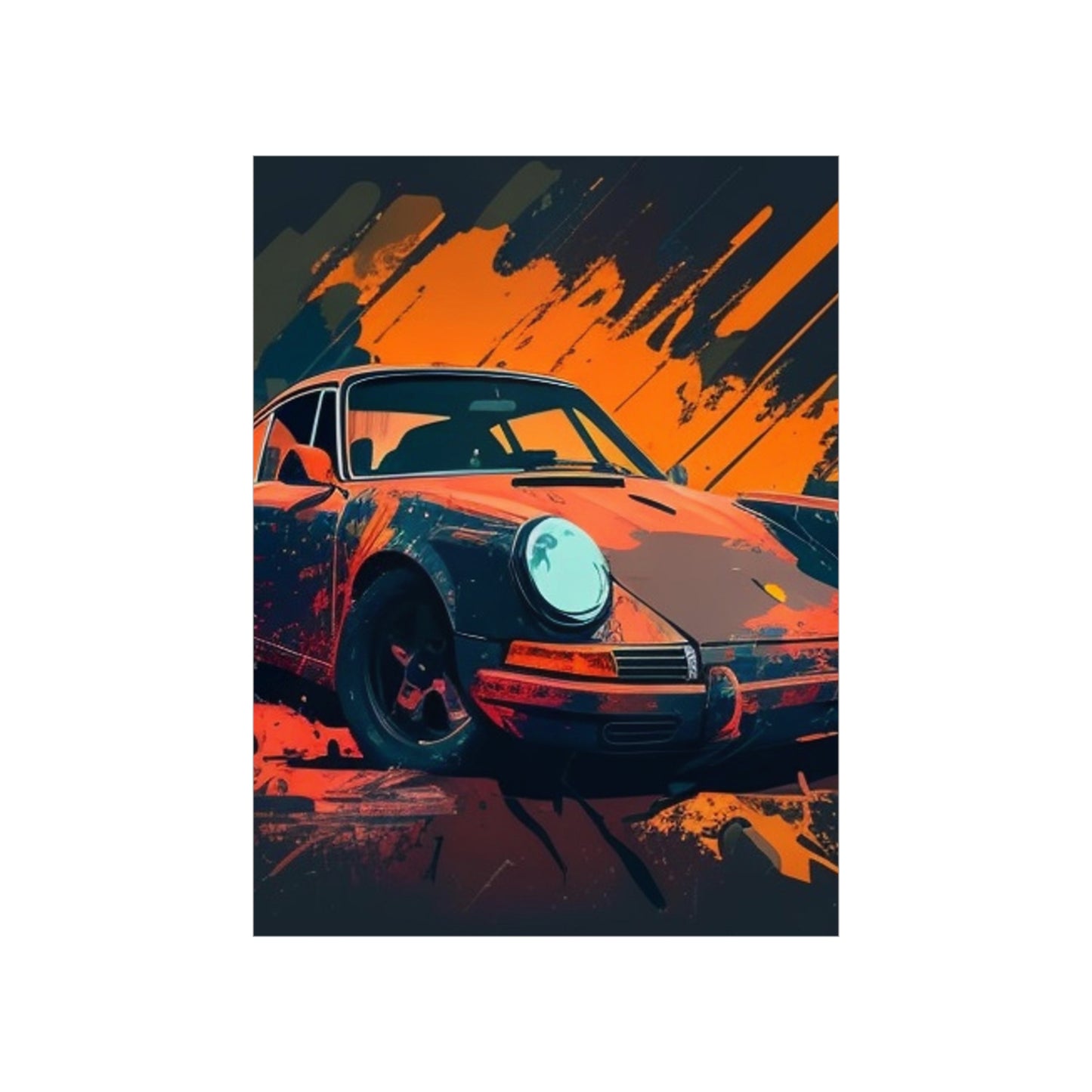 Premium Matte Vertical Posters Porsche Abstract 3