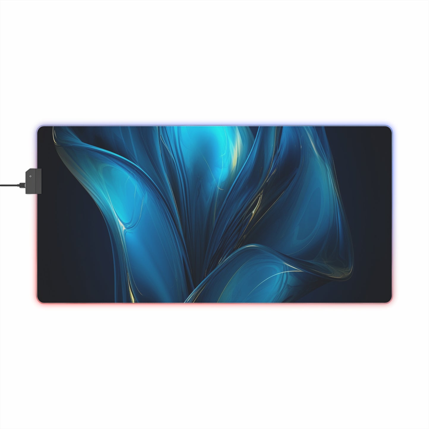 LED Gaming Mouse Pad Abstract Blue Tulip 2