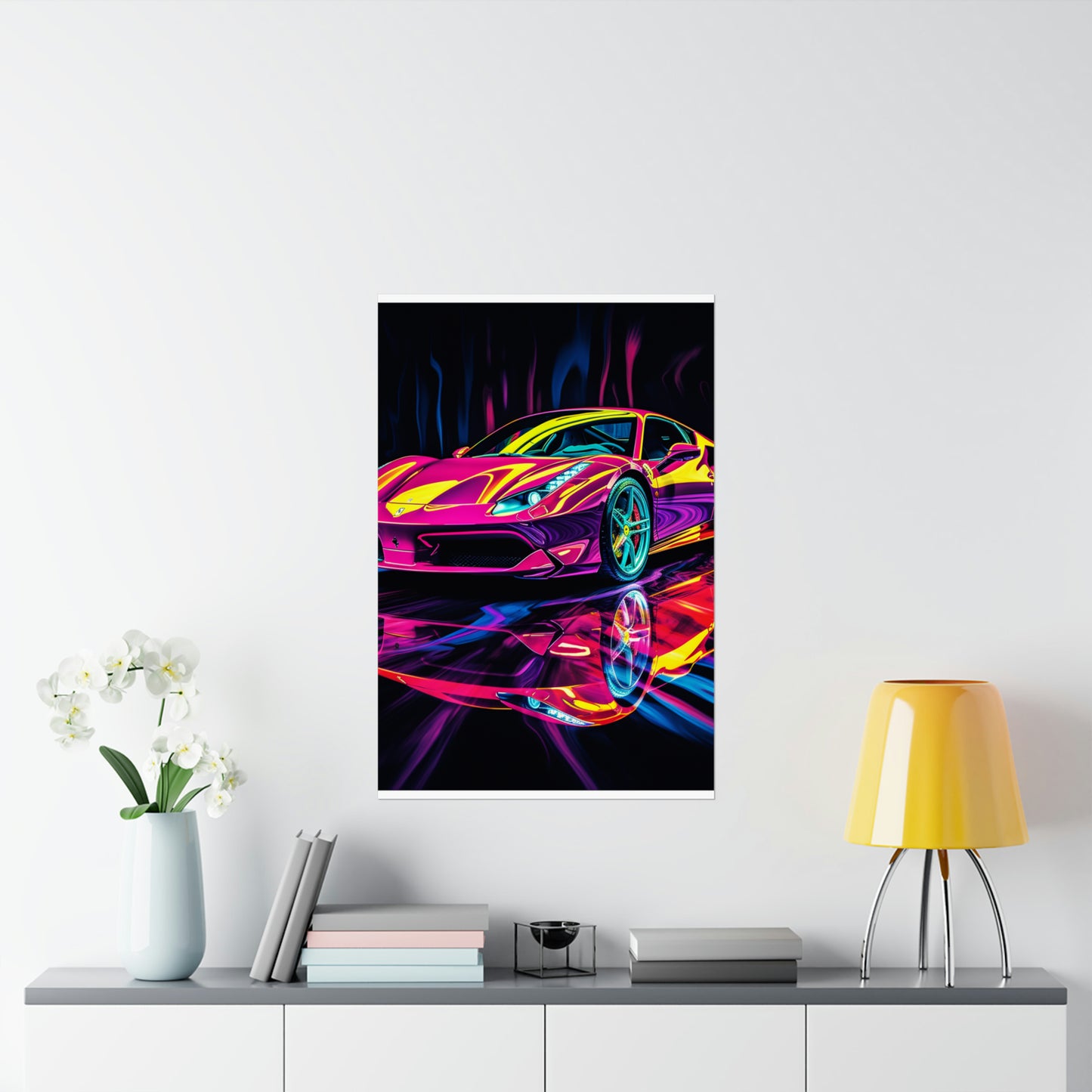 Premium Matte Vertical Posters Pink Ferrari Macro 2