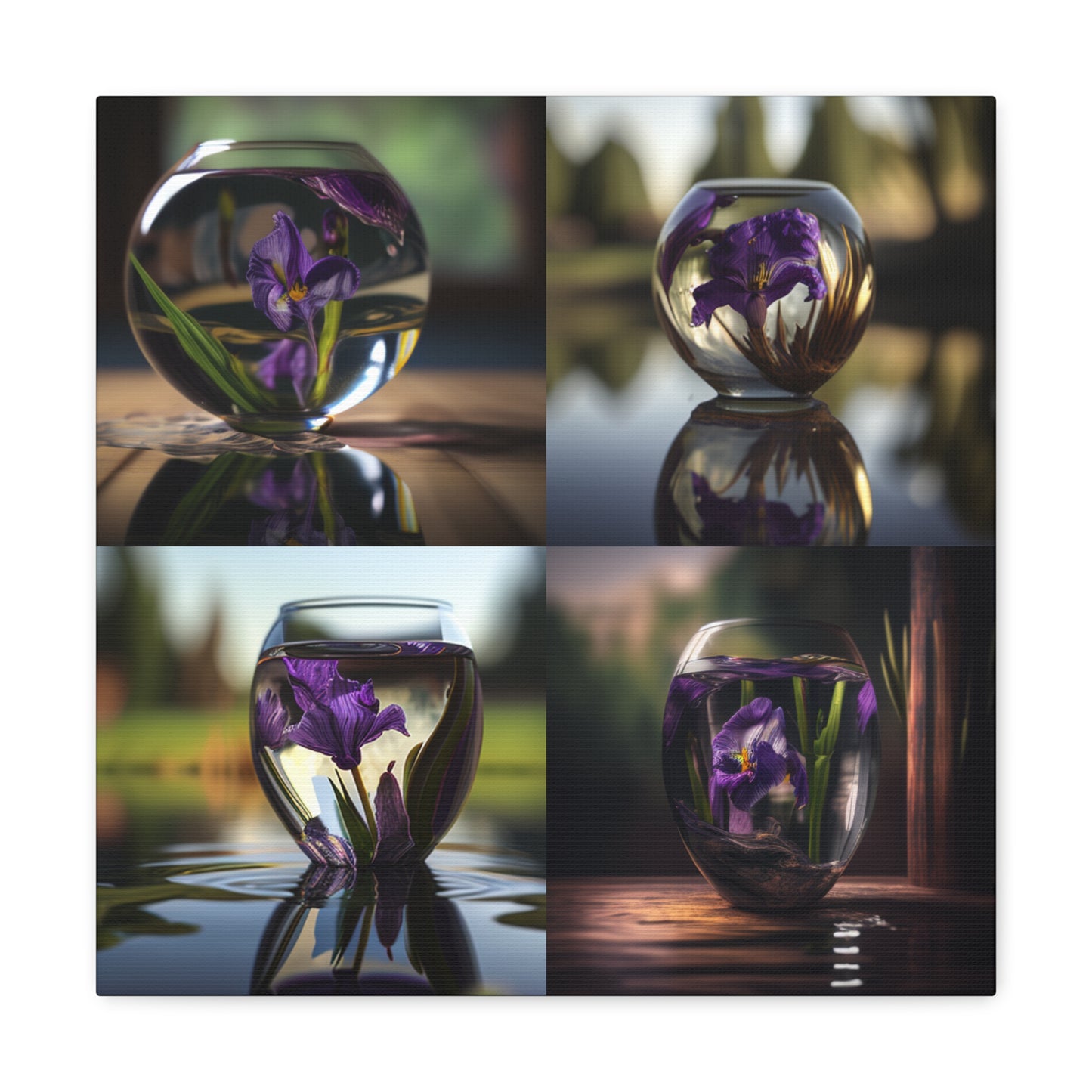 Canvas Gallery Wraps Purple Iris in a vase 5