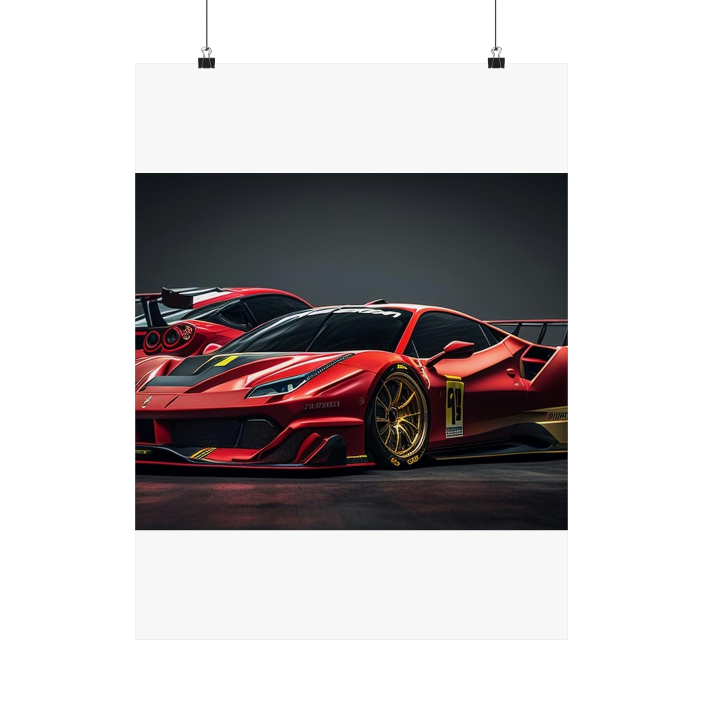 Premium Matte Vertical Posters Ferrari Red 3