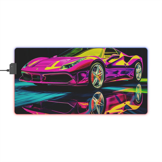 LED Gaming Mouse Pad Pink Ferrari Macro 3