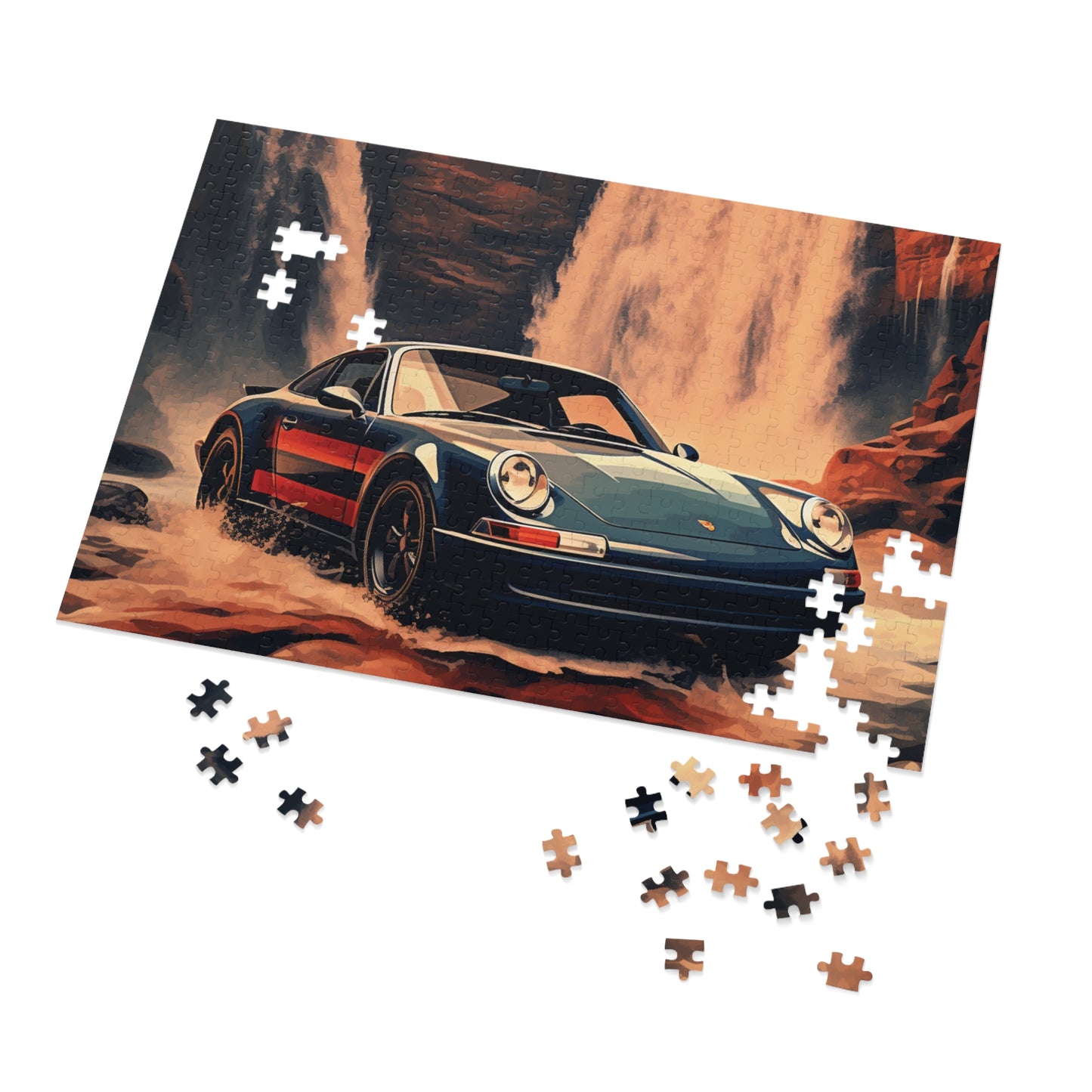 Jigsaw Puzzle (30, 110, 252, 500,1000-Piece) American Flag Porsche Abstract 3