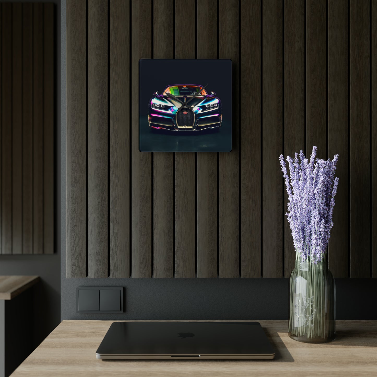 Acrylic Wall Clock Hyper Bugatti Chiron 4