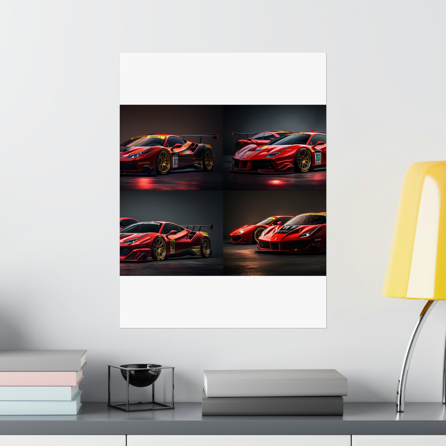 Premium Matte Vertical Posters Ferrari Red 5