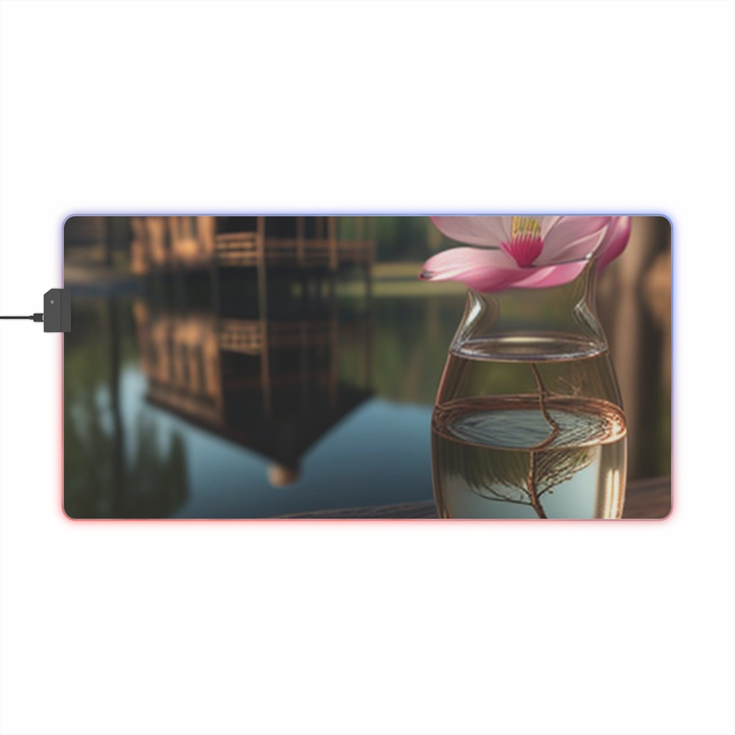 LED Gaming Mouse Pad Magnolia in a Glass vase 1