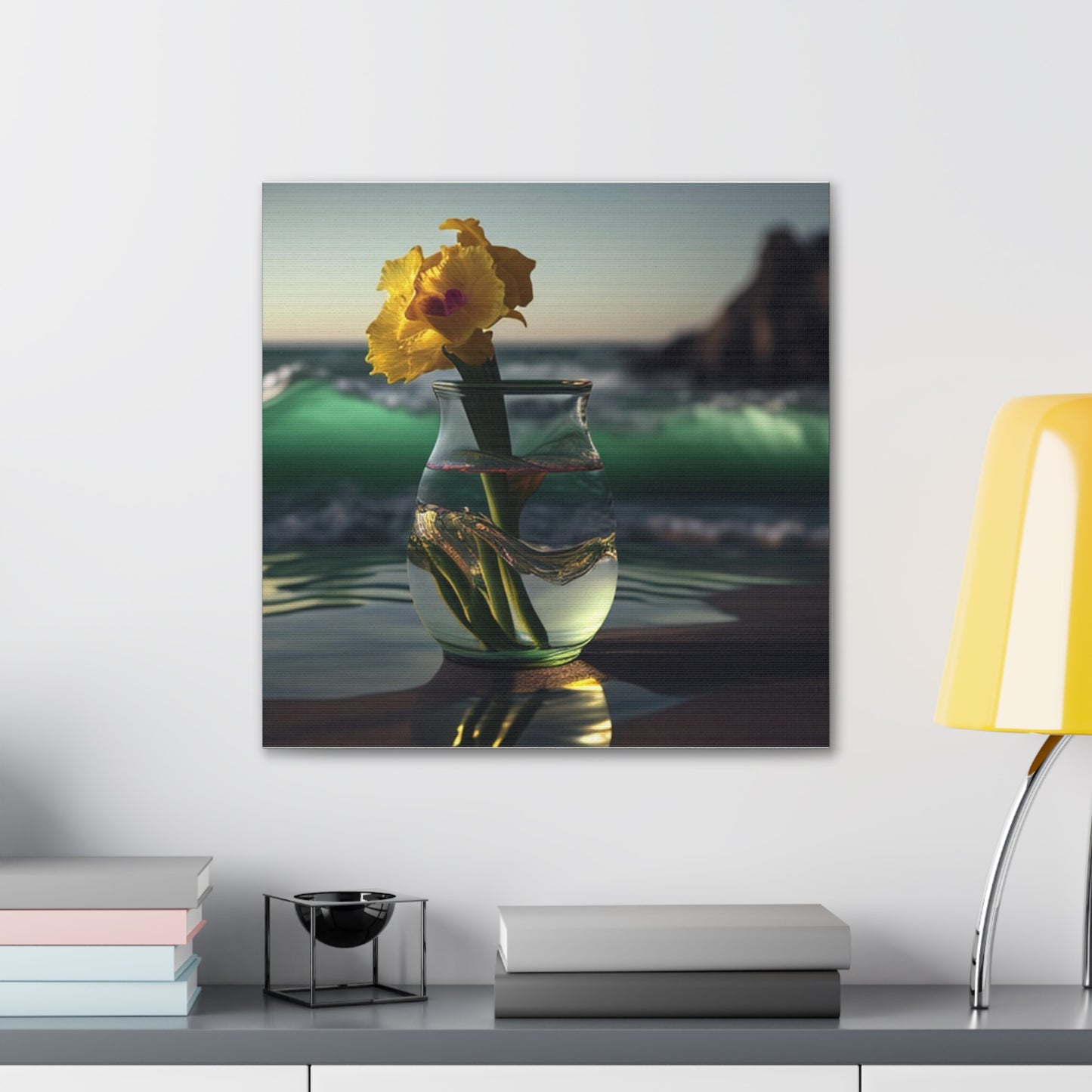 Canvas Gallery Wraps Yellow Gladiolus glass 1