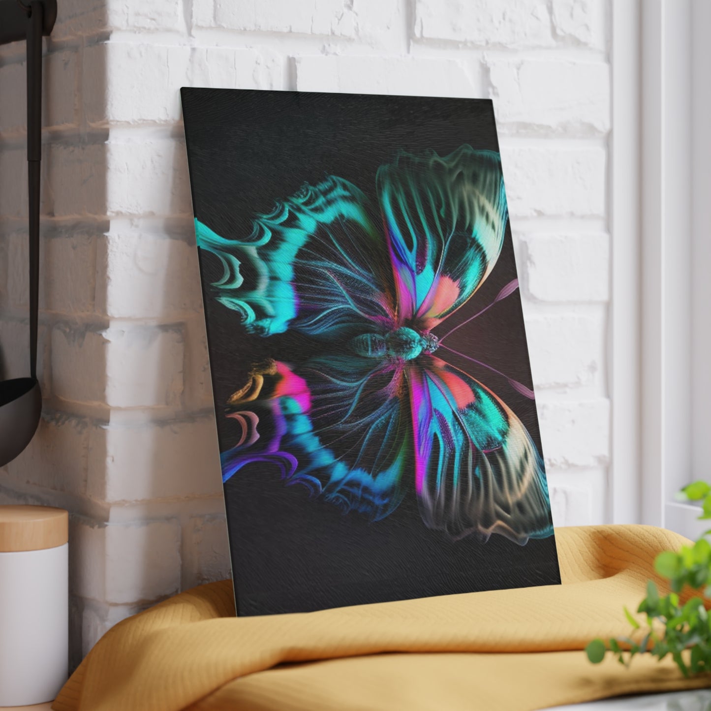 Glass Cutting Board Neon Butterfly Fusion 3