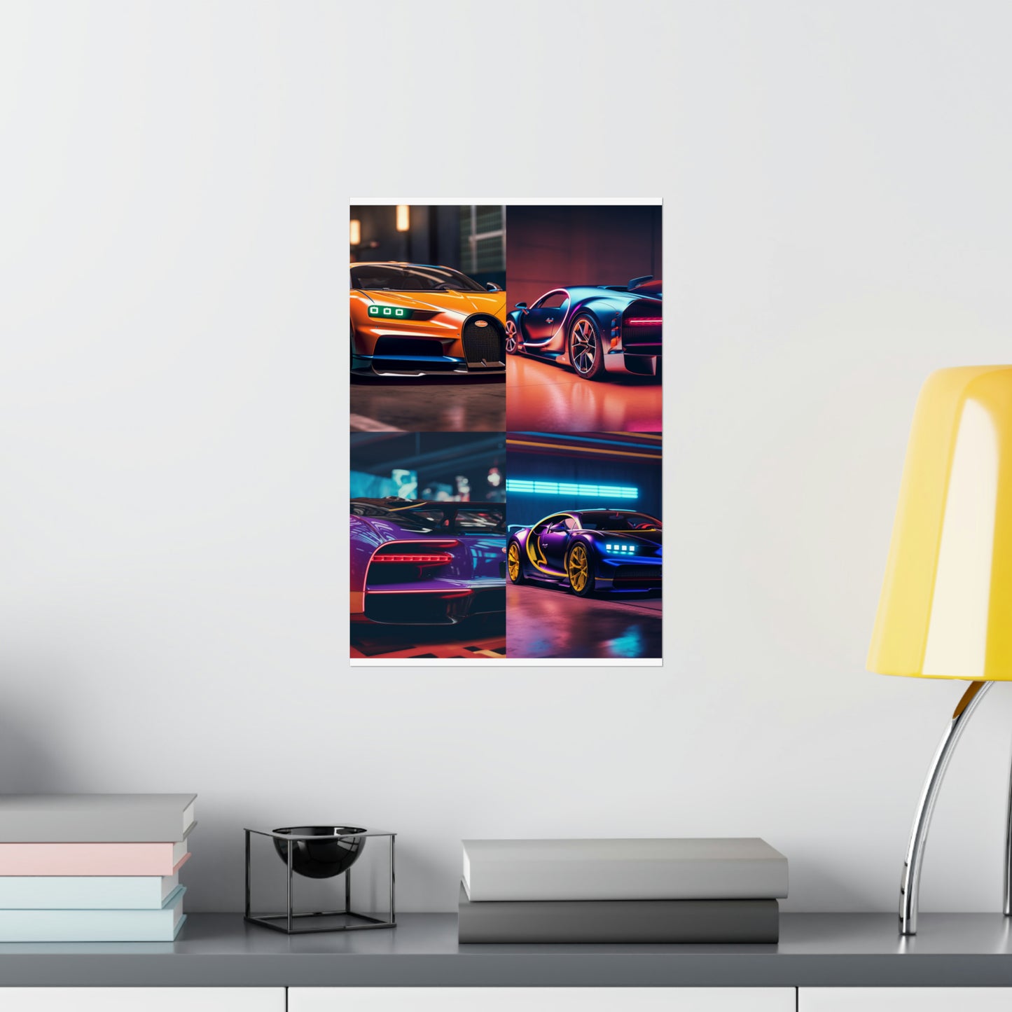 Premium Matte Vertical Posters Hyper Bugatti Neon Chiron 5