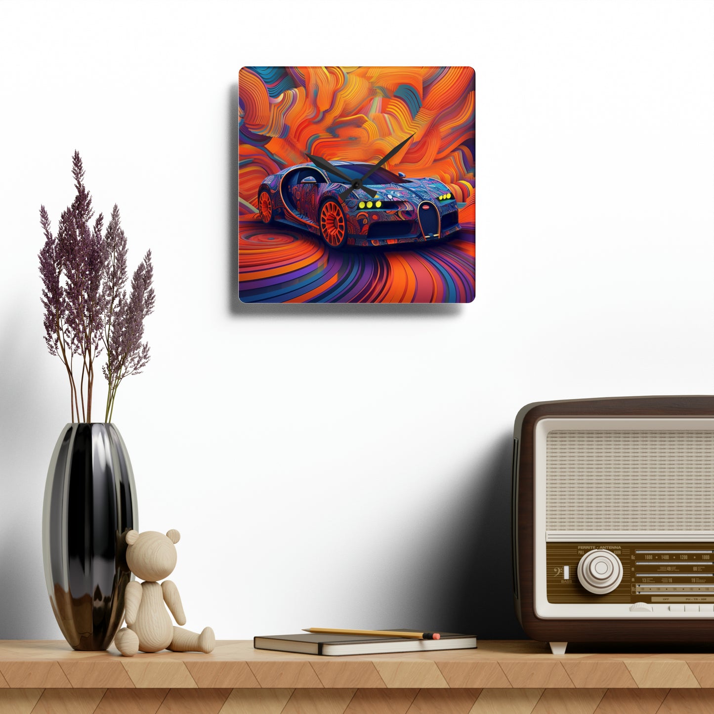 Acrylic Wall Clock Bugatti Abstract Concept 4