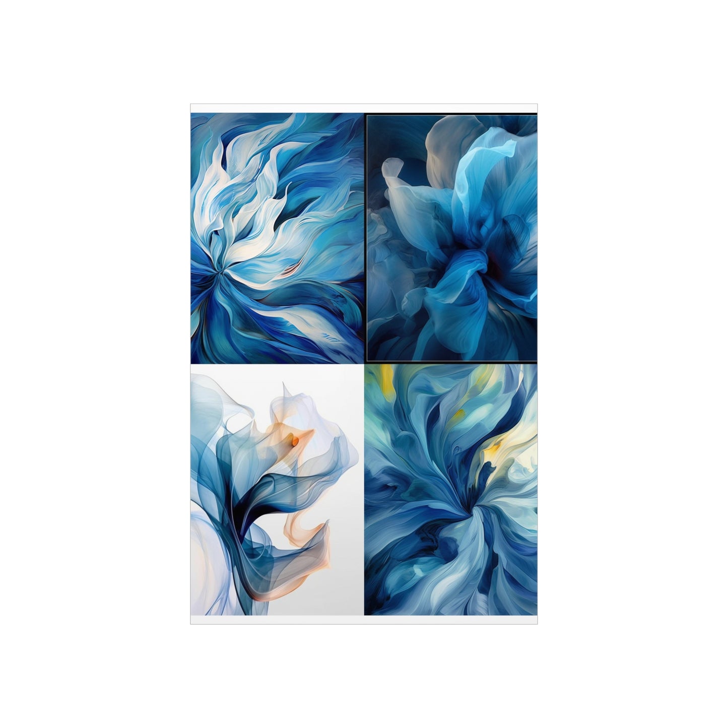 Premium Matte Vertical Posters Blue Tluip Abstract 5