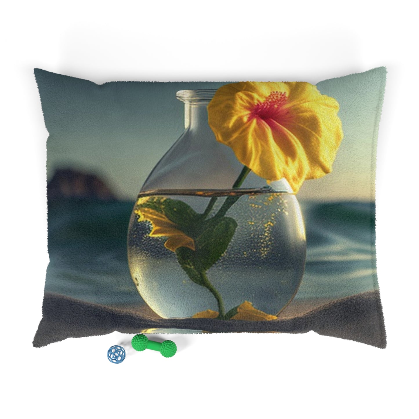 Pet Bed Yellow Hibiscus glass 2