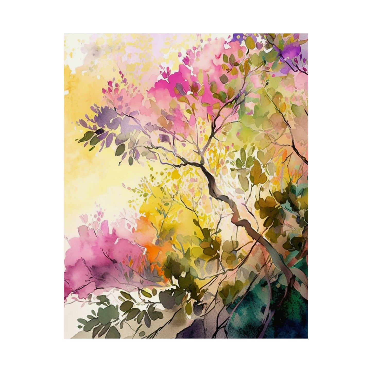 Premium Matte Vertical Posters Mother Nature Bright Spring Colors Realistic Watercolor 2