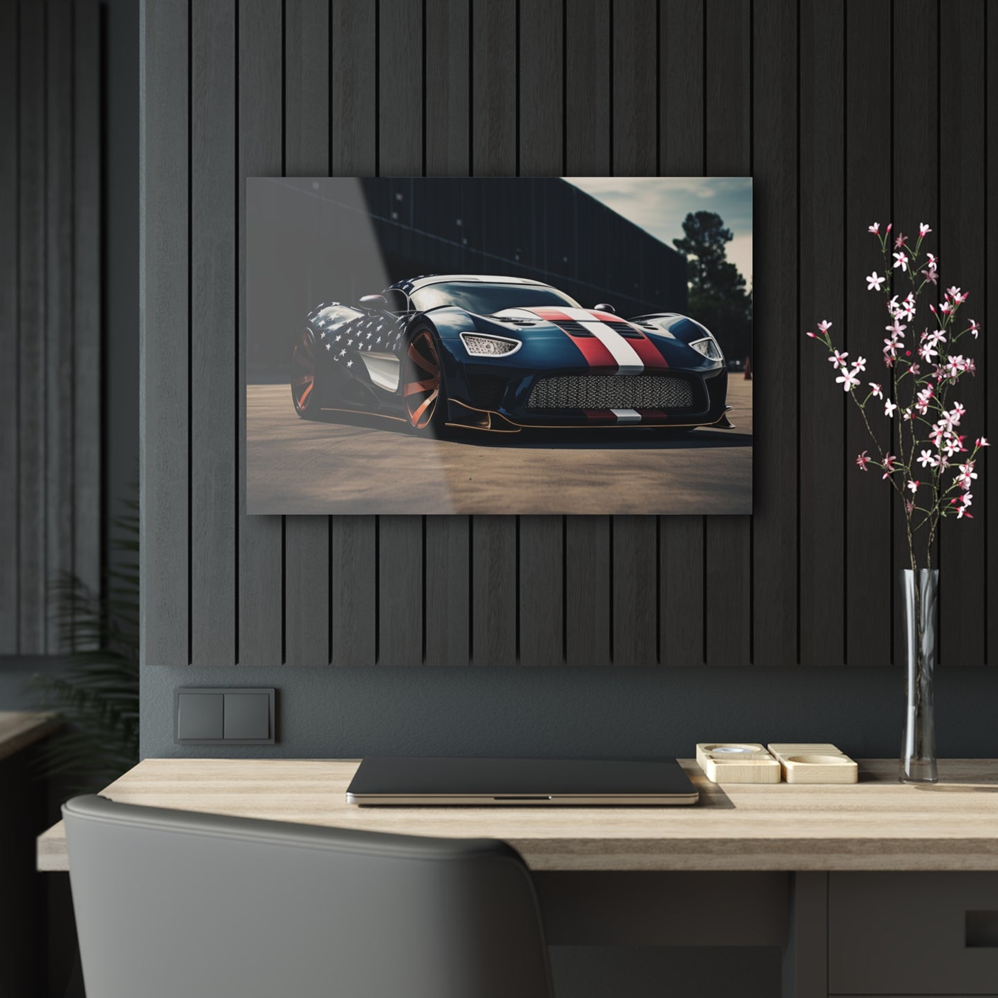 Acrylic Prints Bugatti Flag American 2