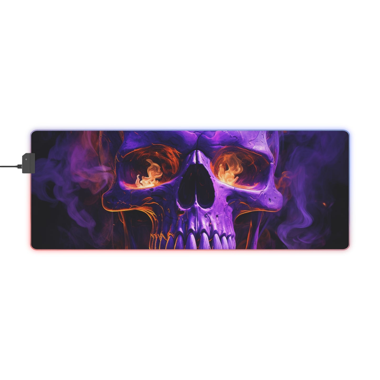 LED Gaming Mouse Pad Skull Flames 1