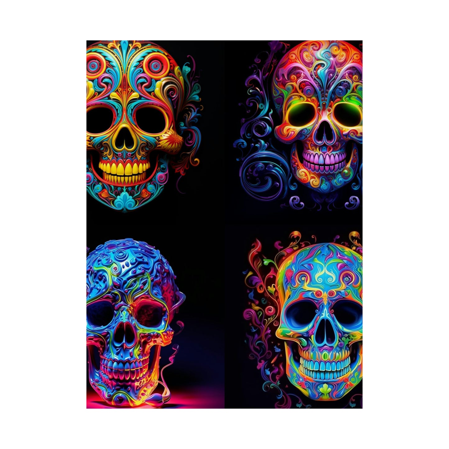 Premium Matte Vertical Posters Macro Skull Color 5