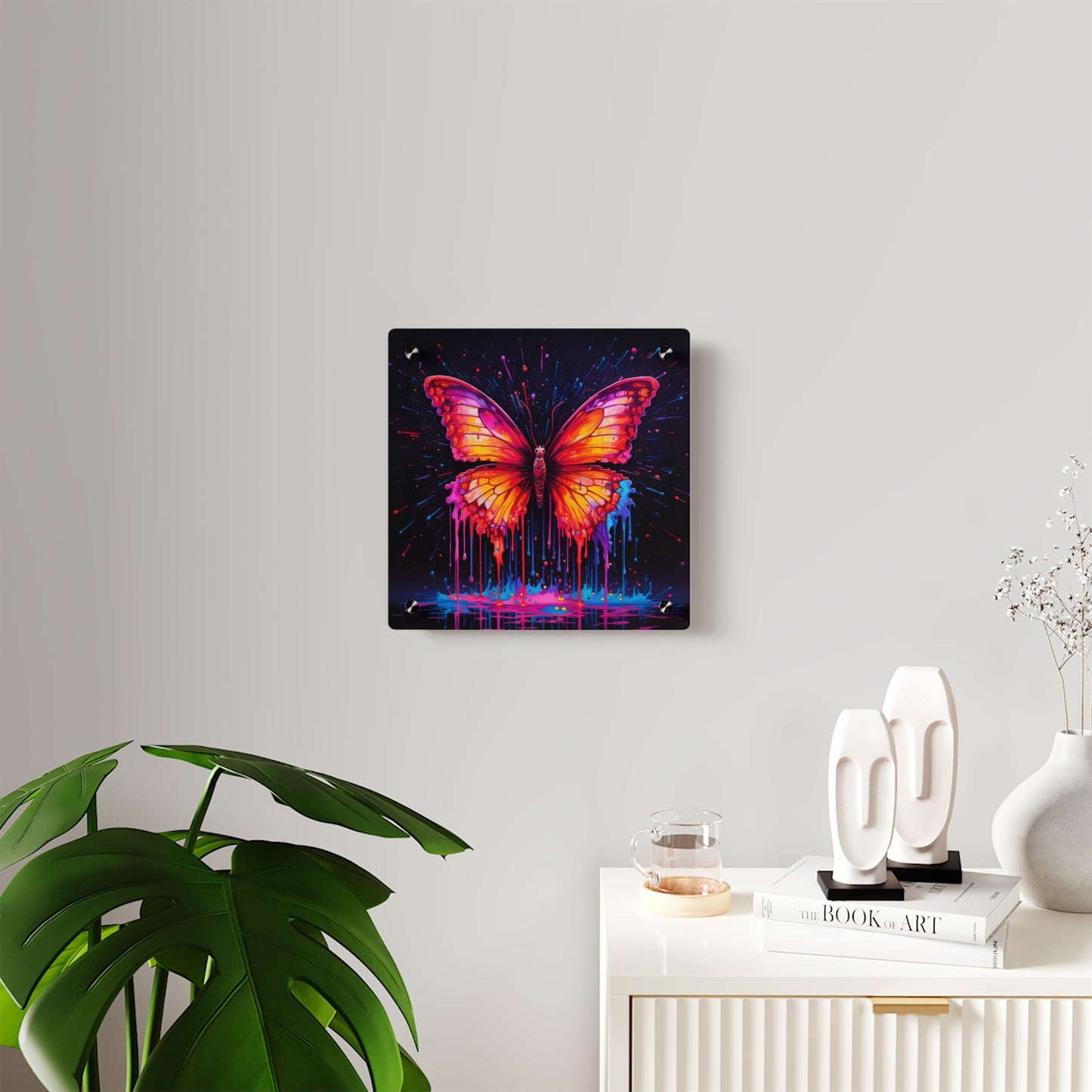 Acrylic Wall Art Panels Pink Butterfly Flair 4