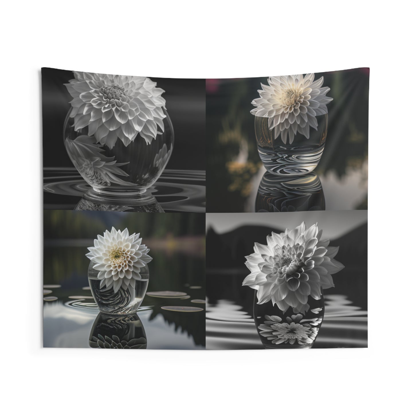 Indoor Wall Tapestries White Dahlia 5