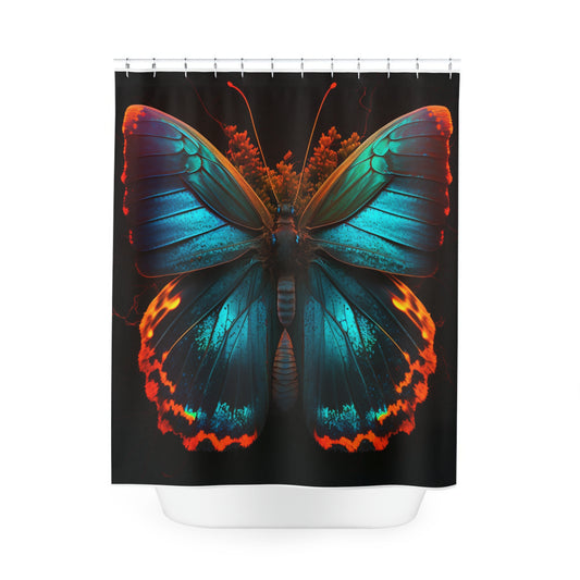 Polyester Shower Curtain Neon Butterfly Flair 3