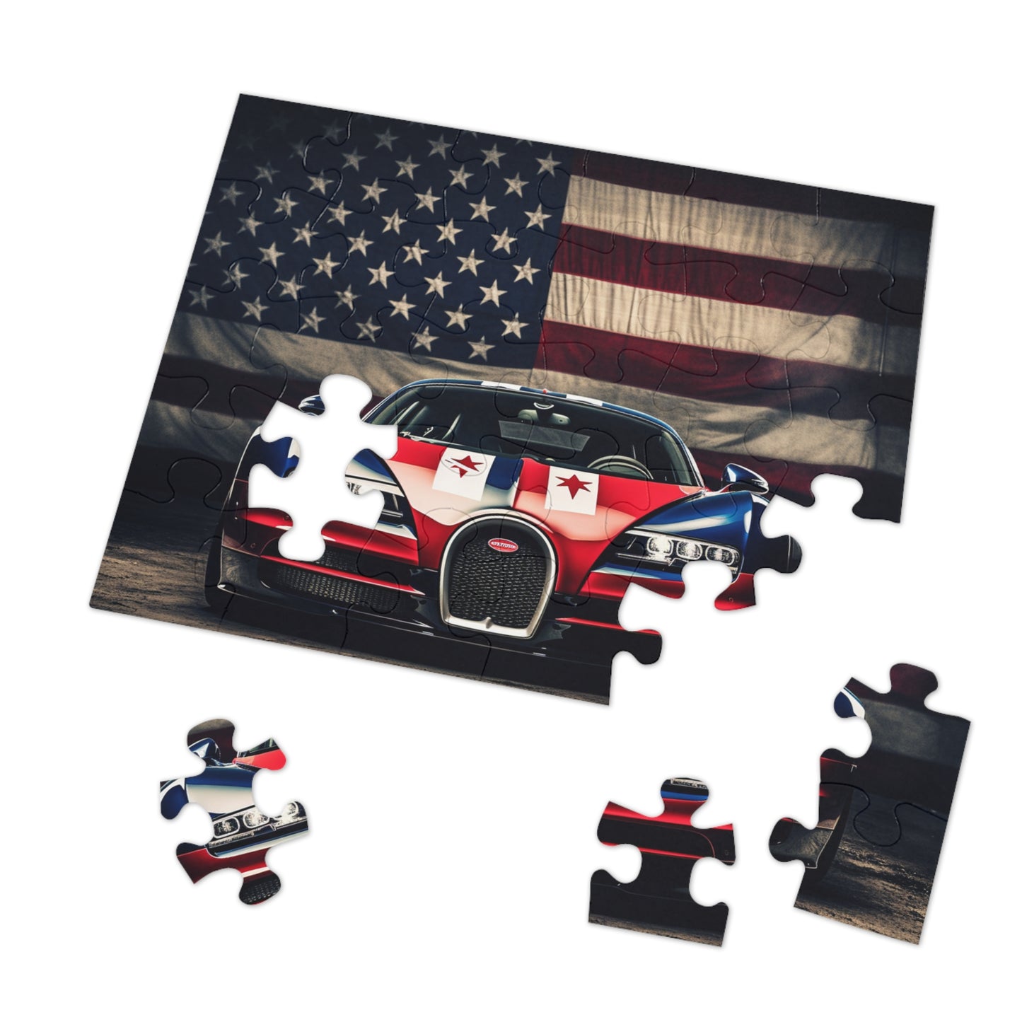 Jigsaw Puzzle (30, 110, 252, 500,1000-Piece) Bugatti American Flag 3