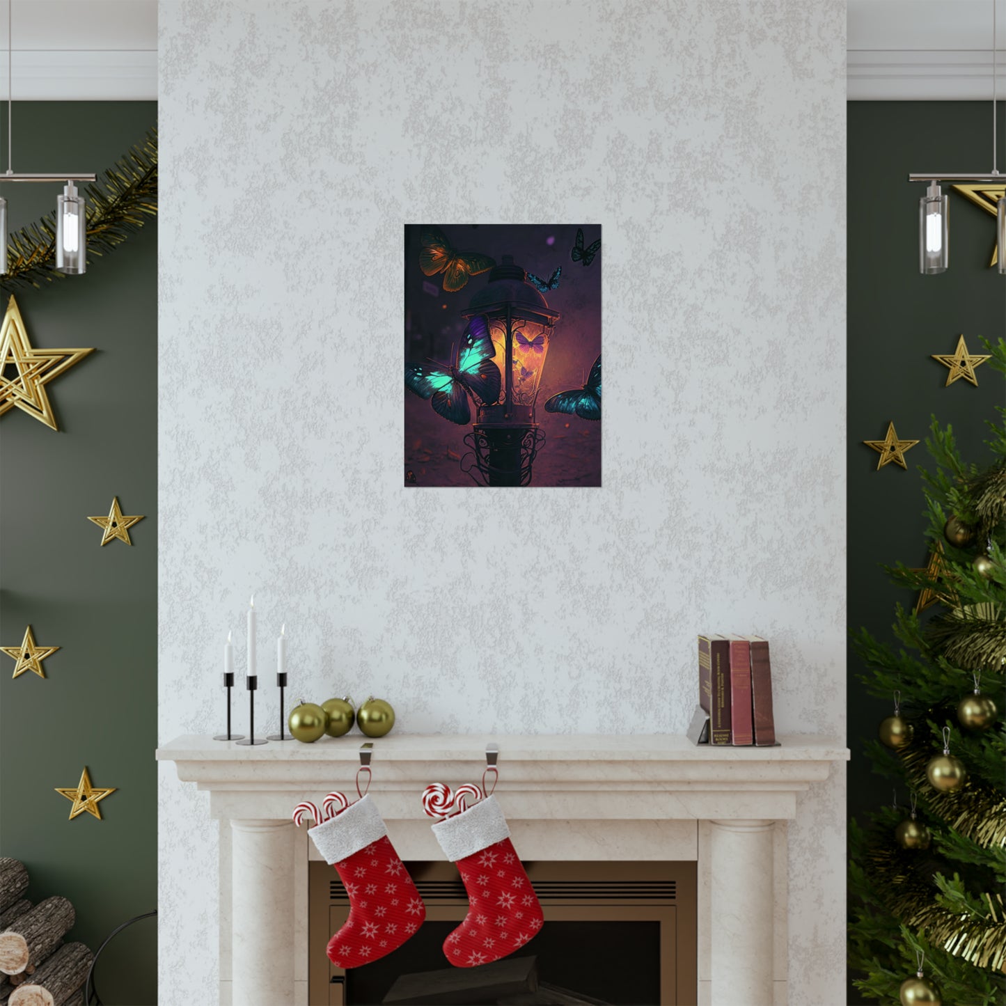 Premium Matte Vertical Posters Street Light Butterfly 4