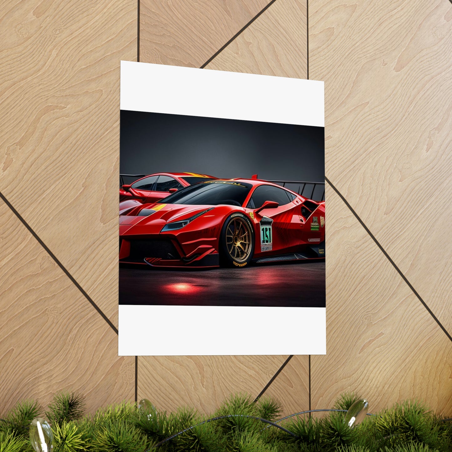 Premium Matte Vertical Posters Ferrari Red 2